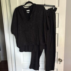 Sundays Black Textured Zebra Print Ensemble Set